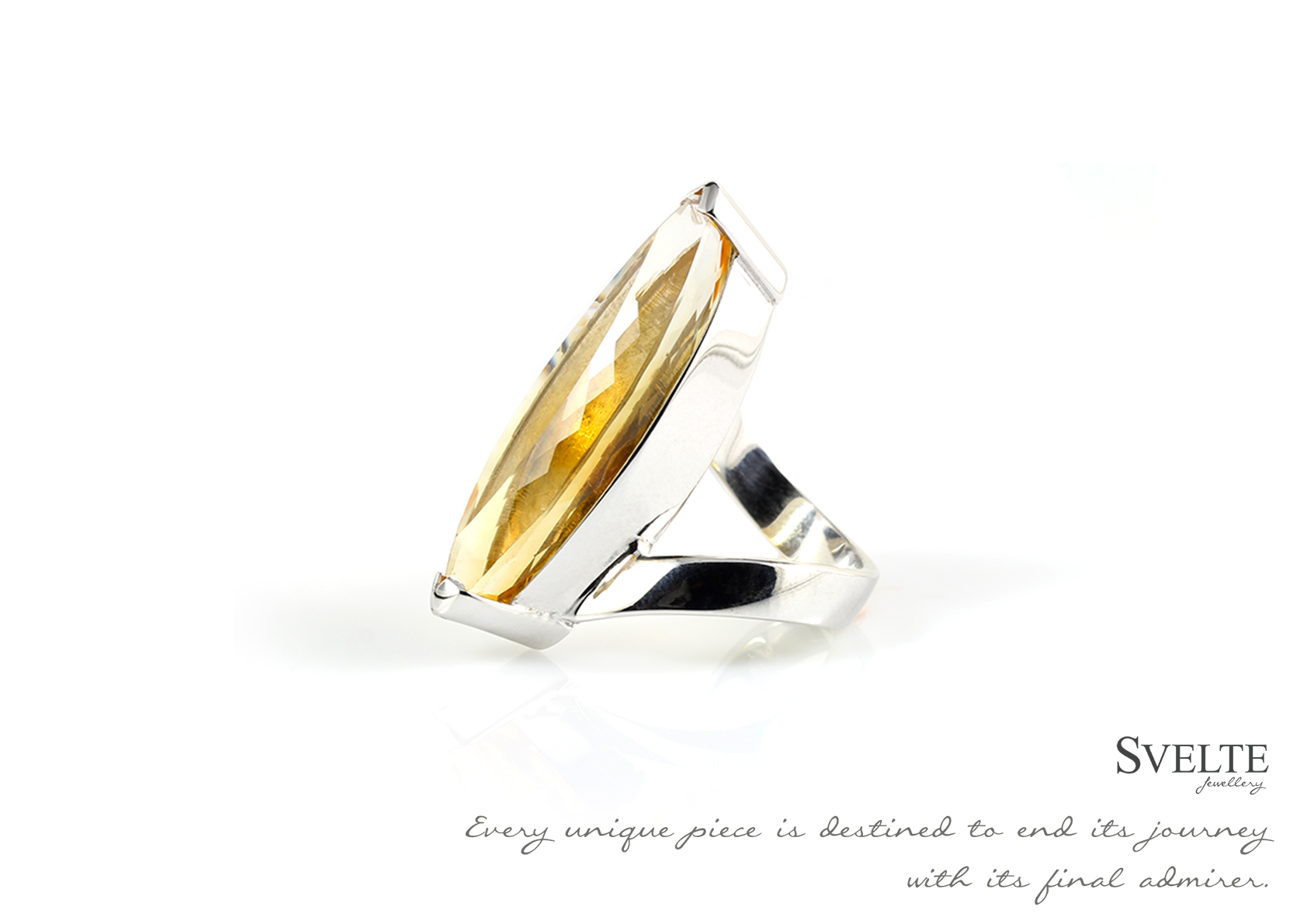 Long Marquise Citrine Ring 