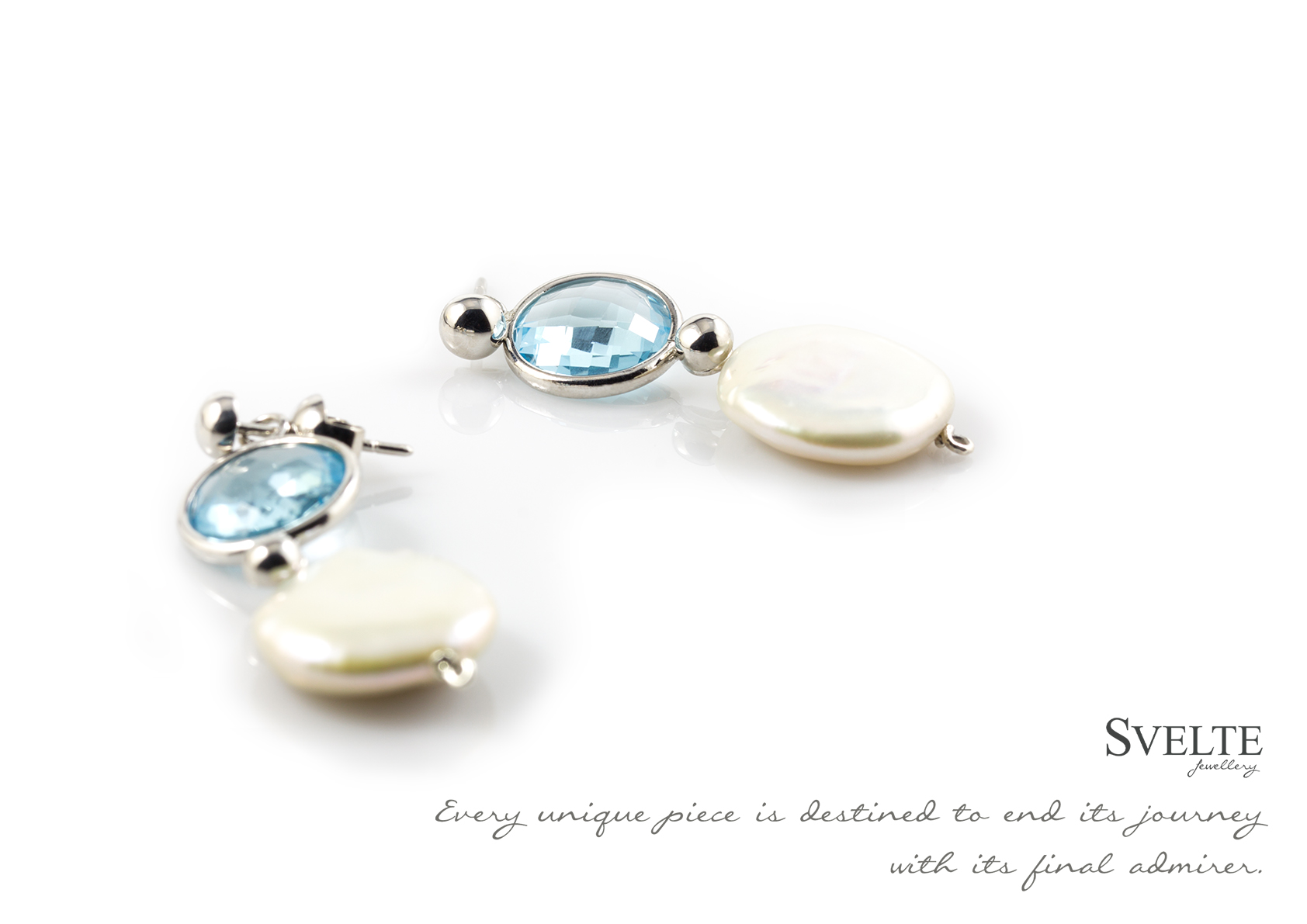 Blue Topaz and Fresh Water Pearl Earrings